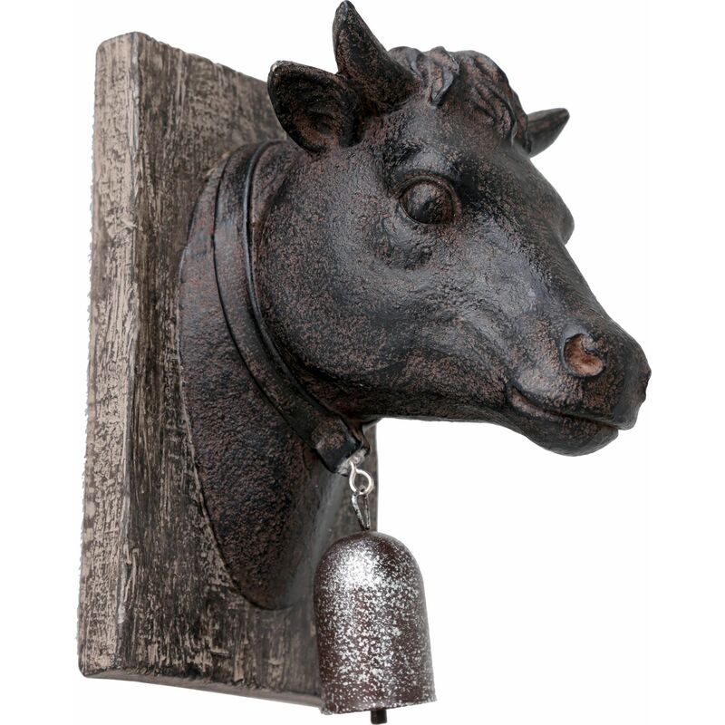 Trophée animal en résine sur plaque 19x15 cm Vache