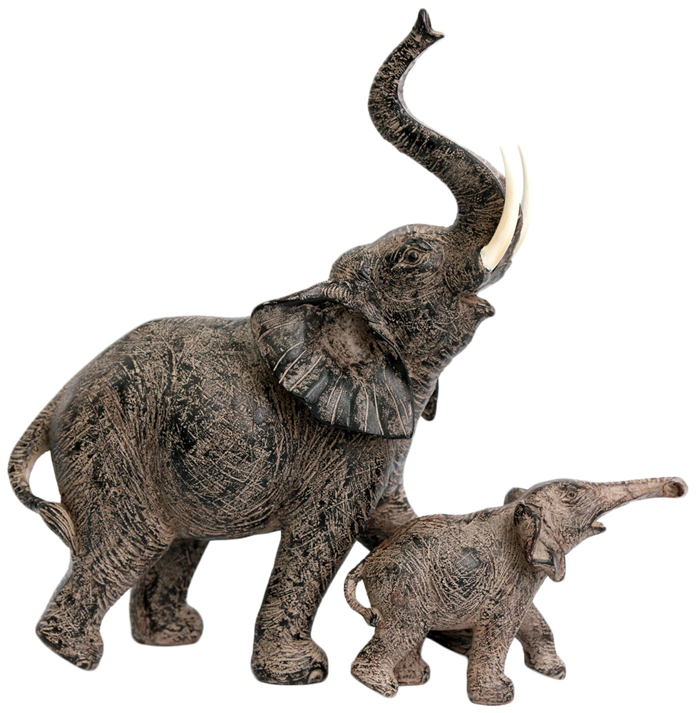 Statuette éléphant avec bébé éléphant 30 cm