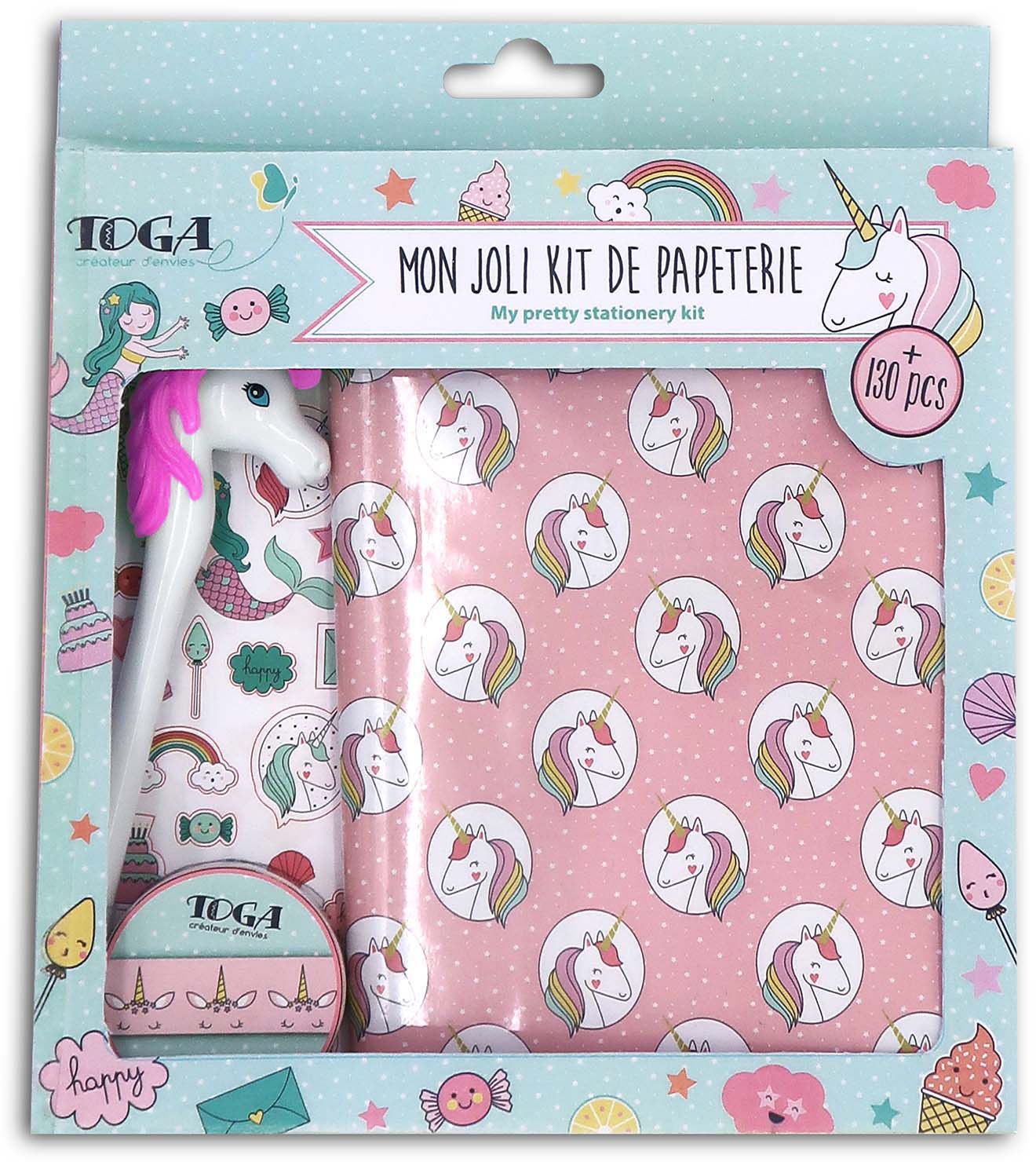 Kit de papeterie Mon joli kit licorne