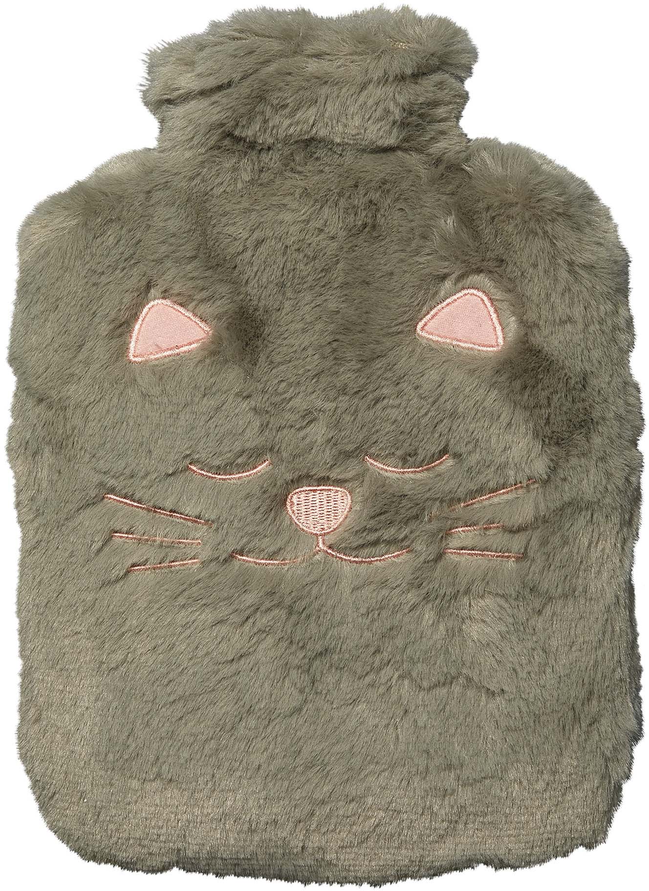 Bouillotte peluche Chat gris