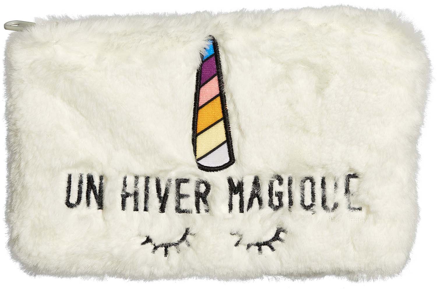 Pochette peluche Licorne