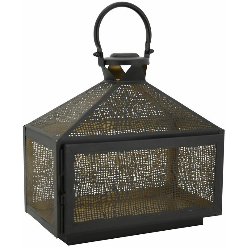 Lanterne rectangulaire en métal noir