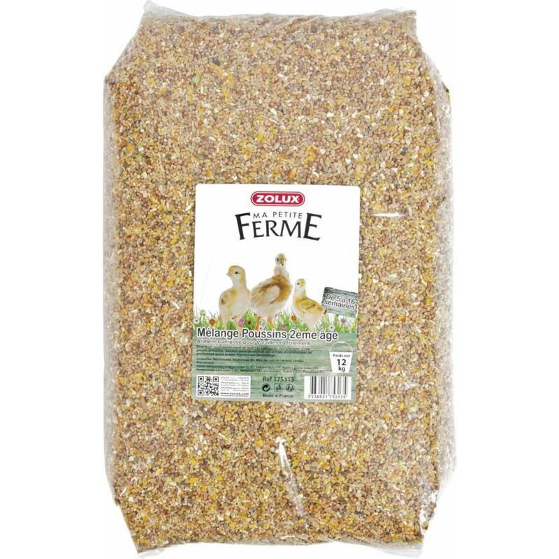 Mélange de graines pour poussins 2ème âge 12 kgs