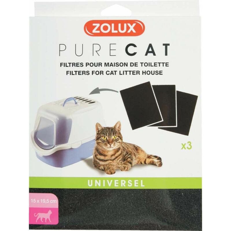 3 filtres pour maison de toilette Pure cat