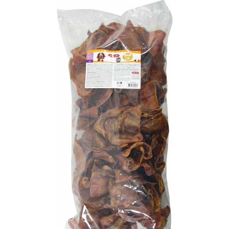 Sachet de 100 oreilles de porc séchées pour chien