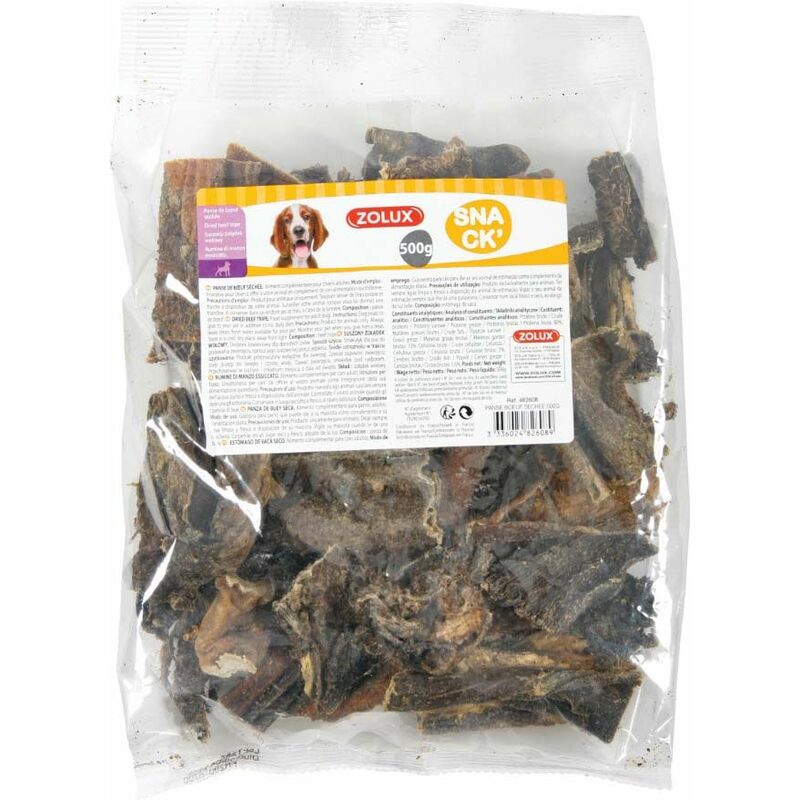 Friandises panse de boeuf séchée 500 gr pour chien