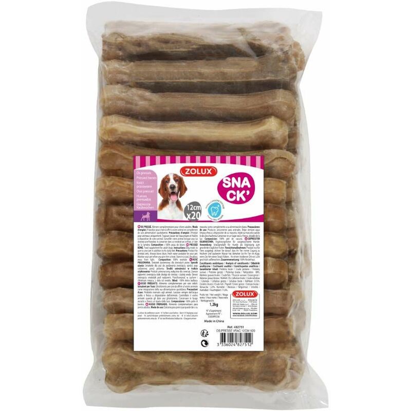 Sachet 10 os à mastiquer 21 cm pour chien