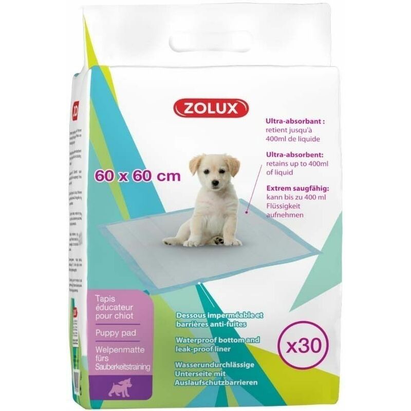 Tapis éducateur ultra-absorbant pour chiots 60 x 60 cm