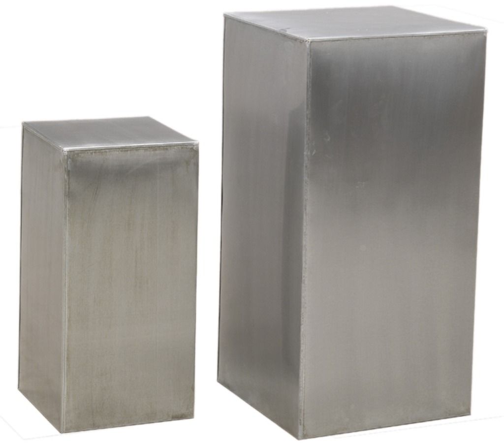 Sellettes carrées en zinc titanium (lot de 2)