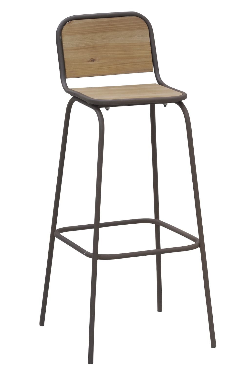 Tabouret de bar industriel pin et métal