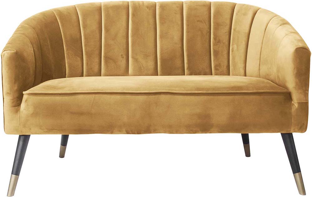 Sofa en velours pieds bicolores en bois Royal