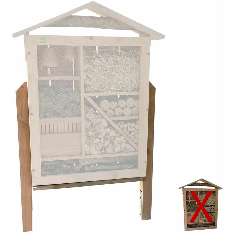 Pieds et platines pour hôtel à insectes géant