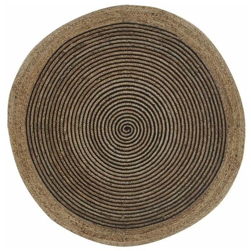 Tapis en jute et coton noir Diamètre 150cm