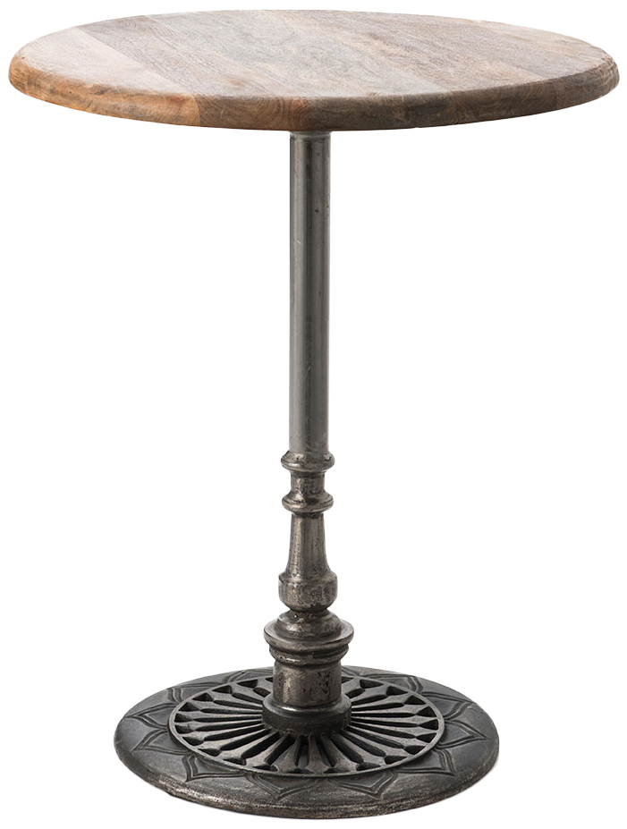Table bistrot métal et marbre plateau en manguier