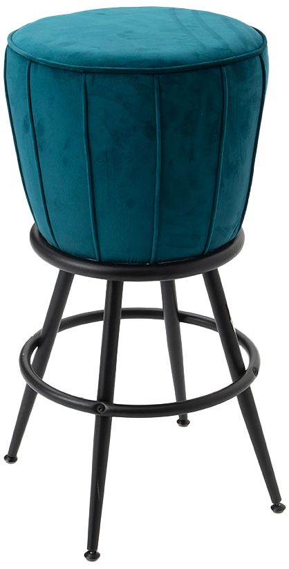 Tabouret de bar en velours bleu canard Duck