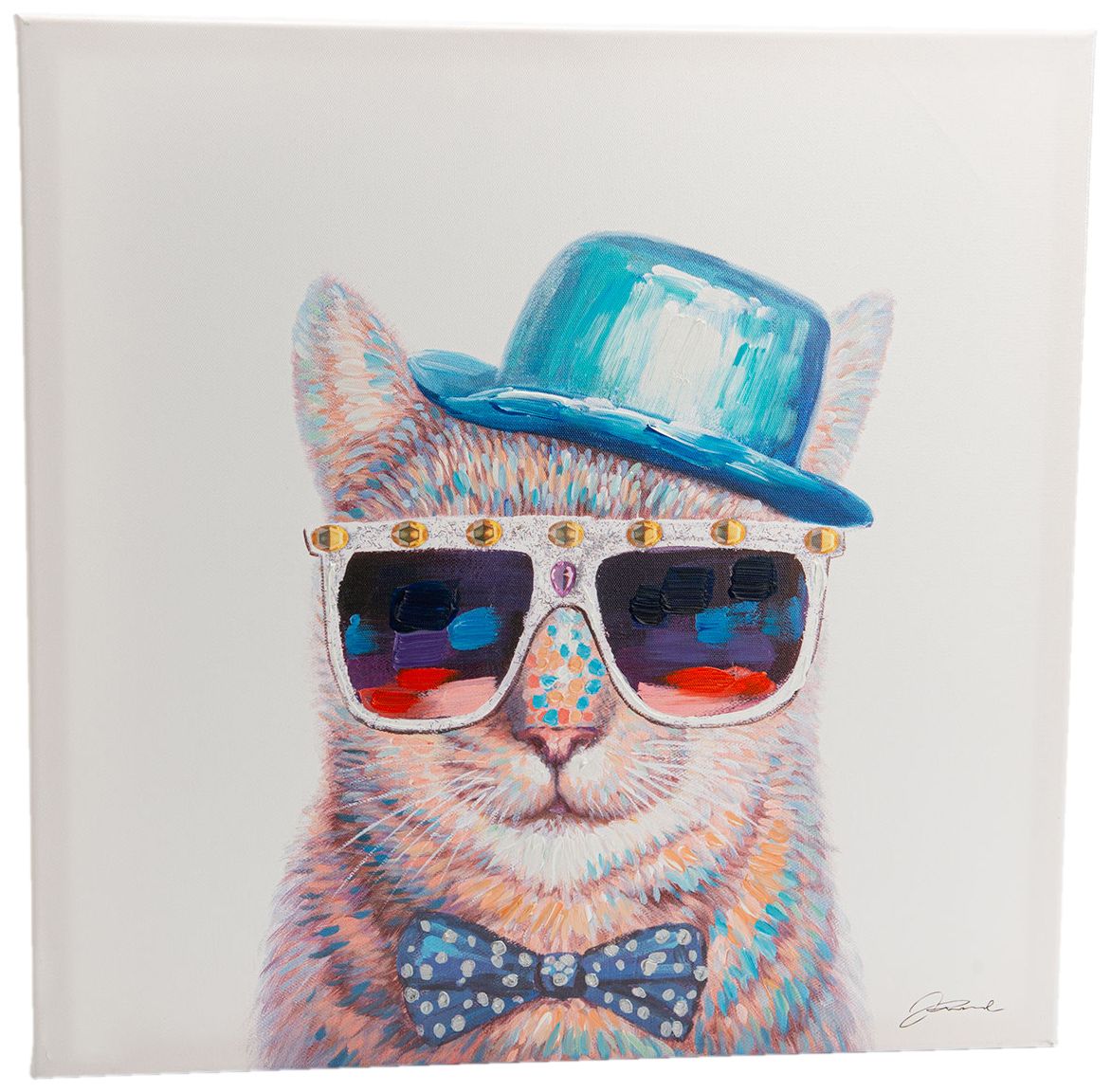 Toile chat festif 50 x 50 cm