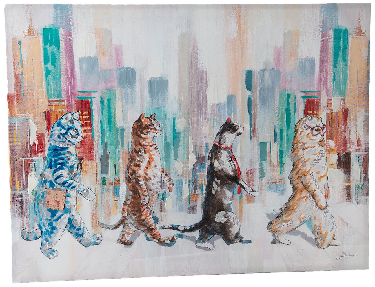 Toile 4 chats Urban 90 x 120 cm