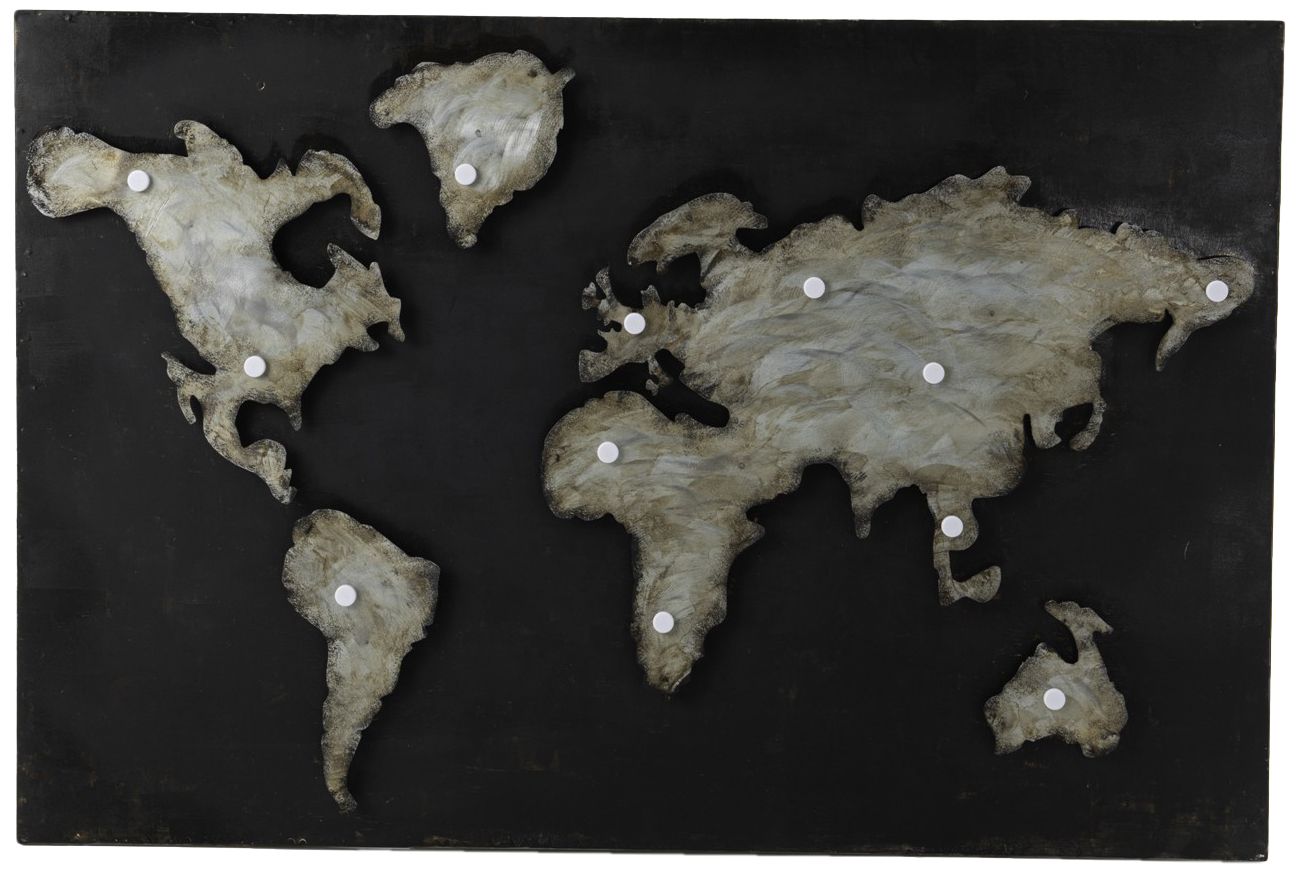 Plaque en métal Monde 120 x 80 cm