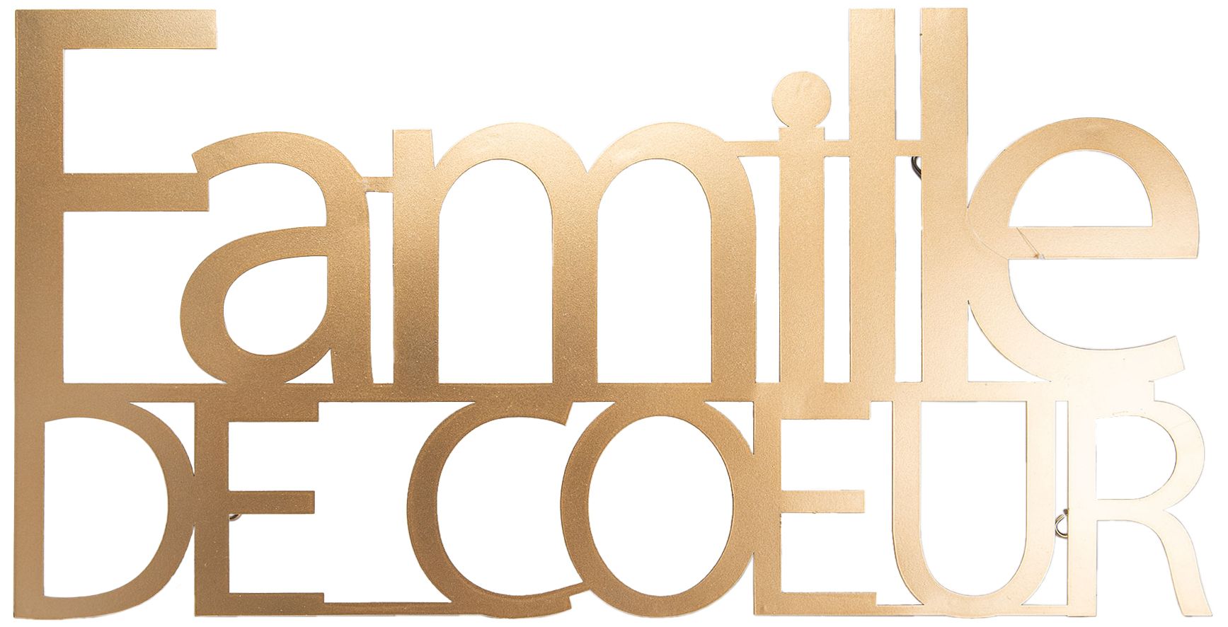 Décor mural en métal Famille de coeur