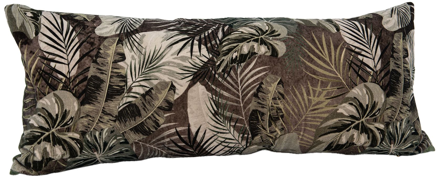 Coussin en velours feuillages 40 x 100 cm