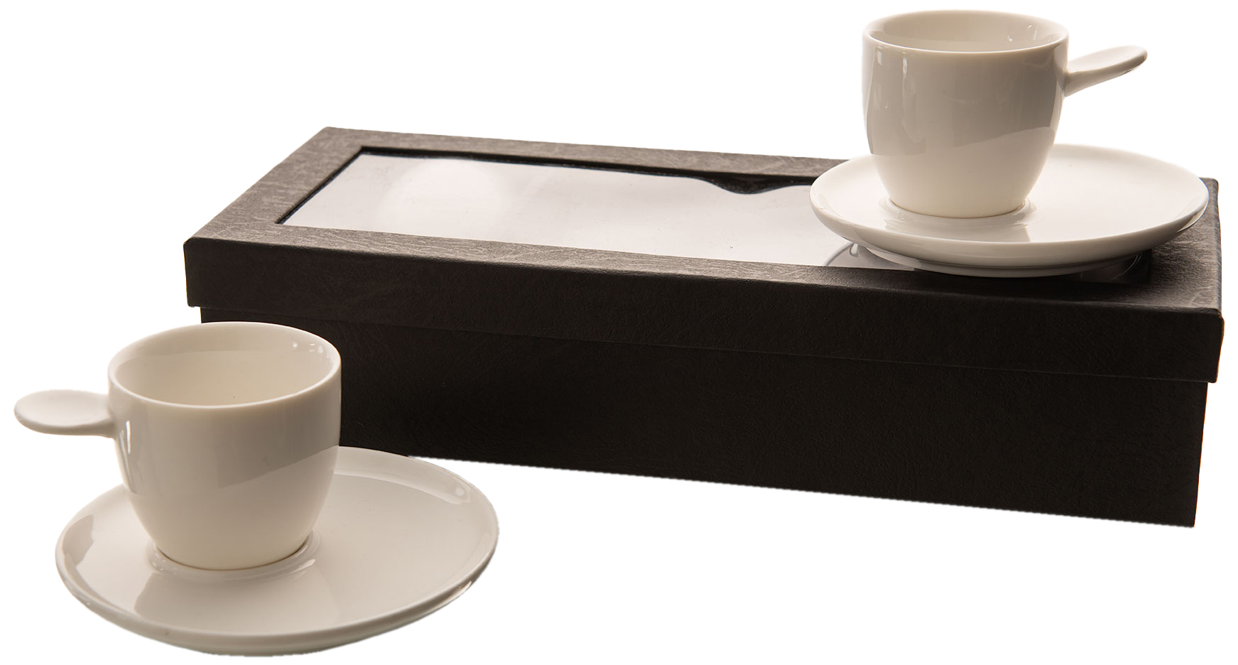 Coffret 4 tasses avec soucoupes avec empreintes