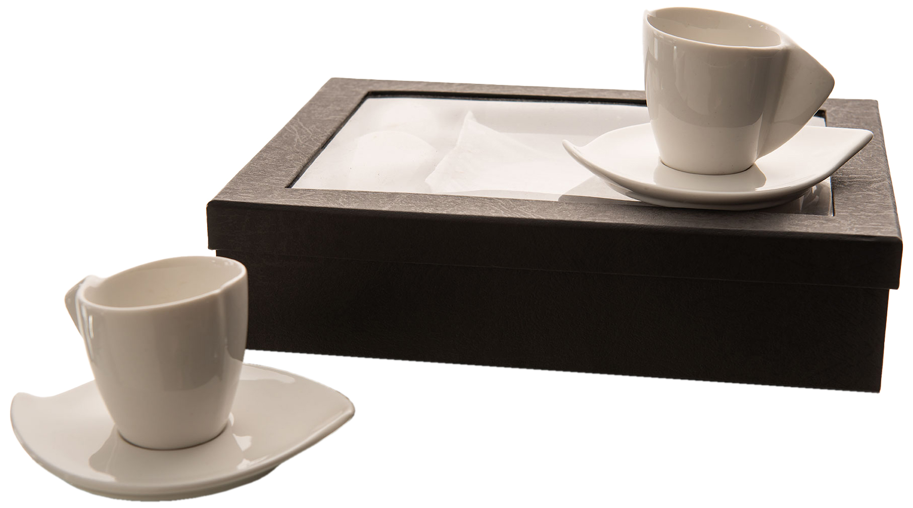 Coffret 6 tasses avec soucoupes Vague