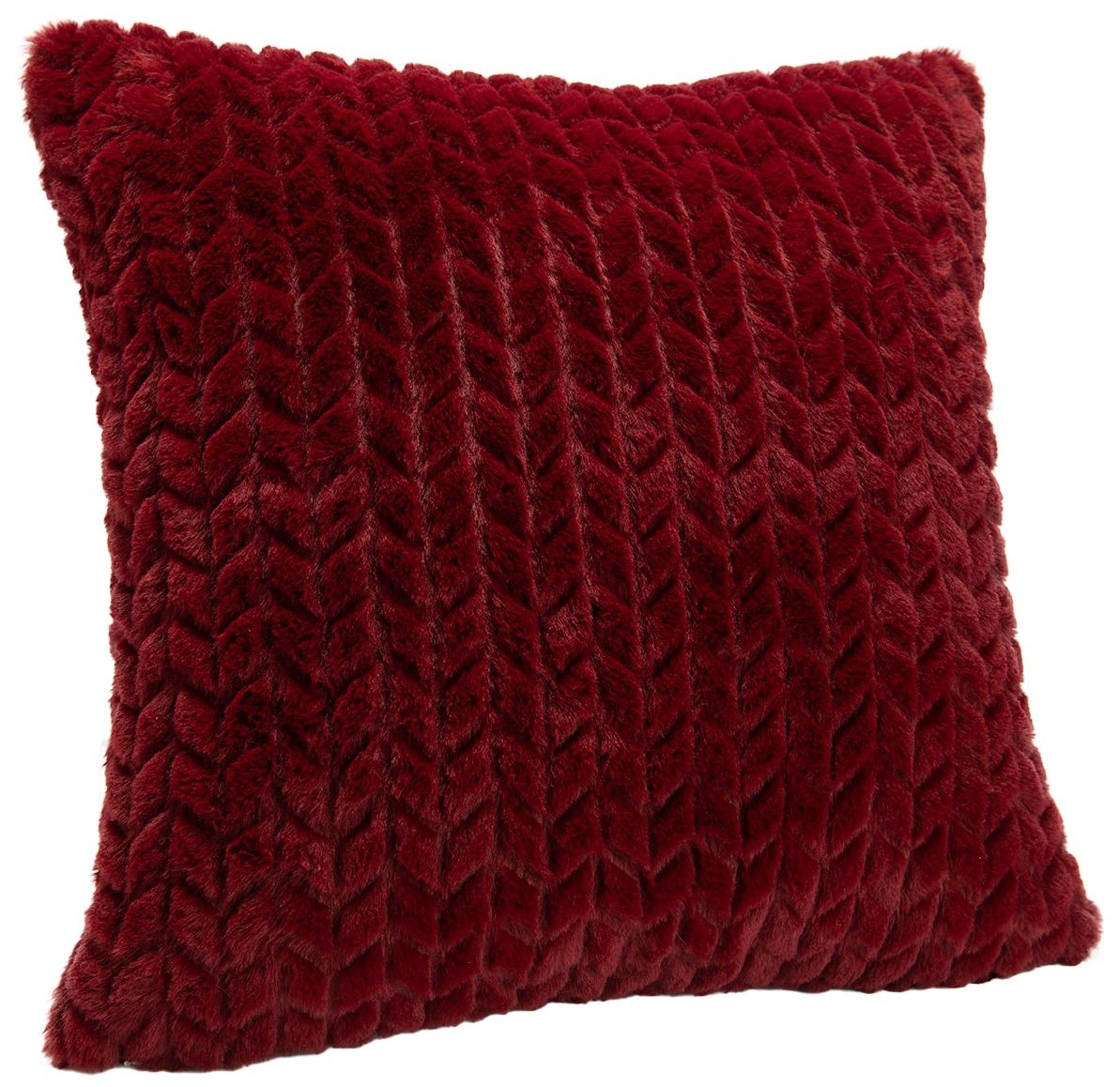 Coussin fausse fourrure Chevrons 40 x 40 cm
