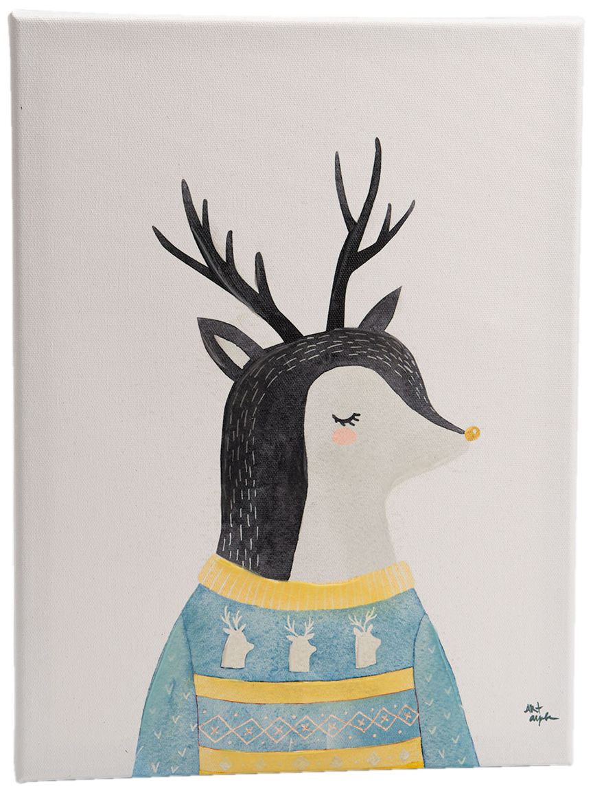 Toile cerf du nord 40 x 30 cm