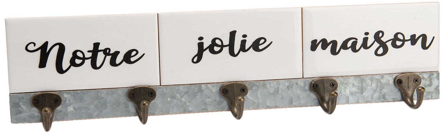 Patère facettes en céramique 5 crochets Jolie maison