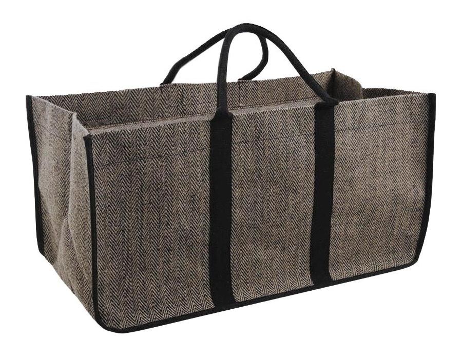 Sac à bûches en toile de jute