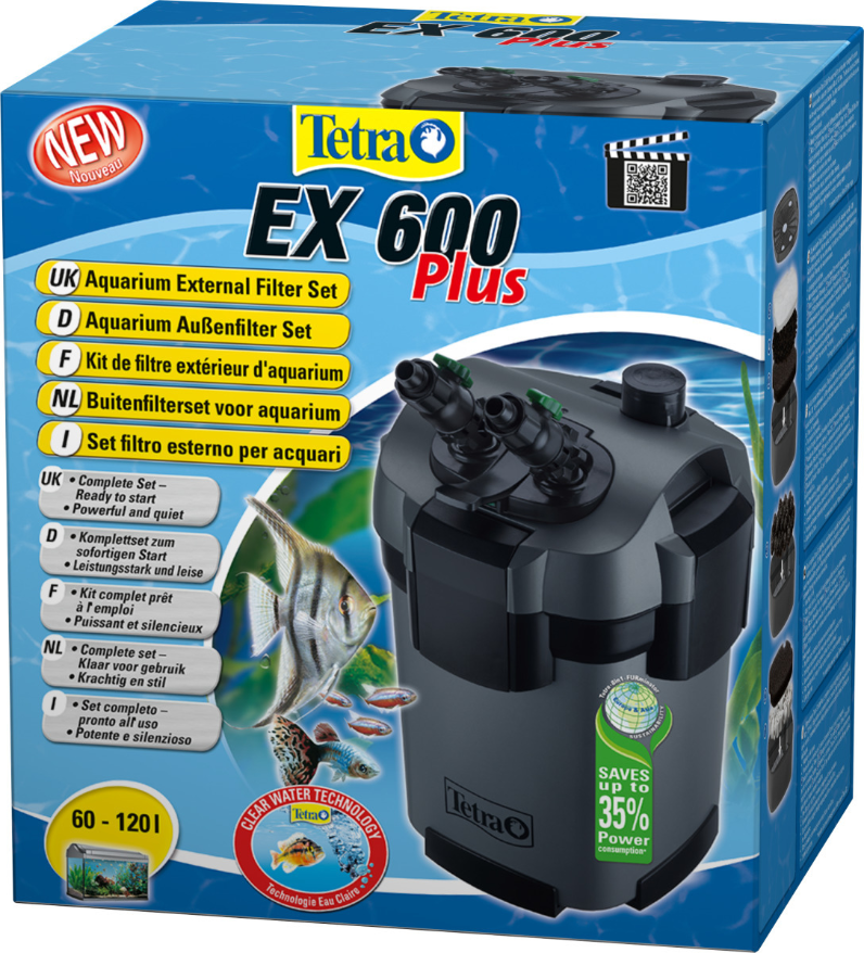 Kit filtration aquarium Tetra filtre prêt à l'emploi Ex 600 Plus | 60 - 120 litres