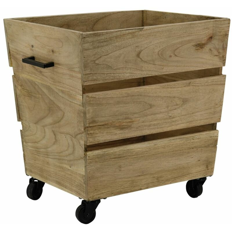 Caisse en bois à roulette