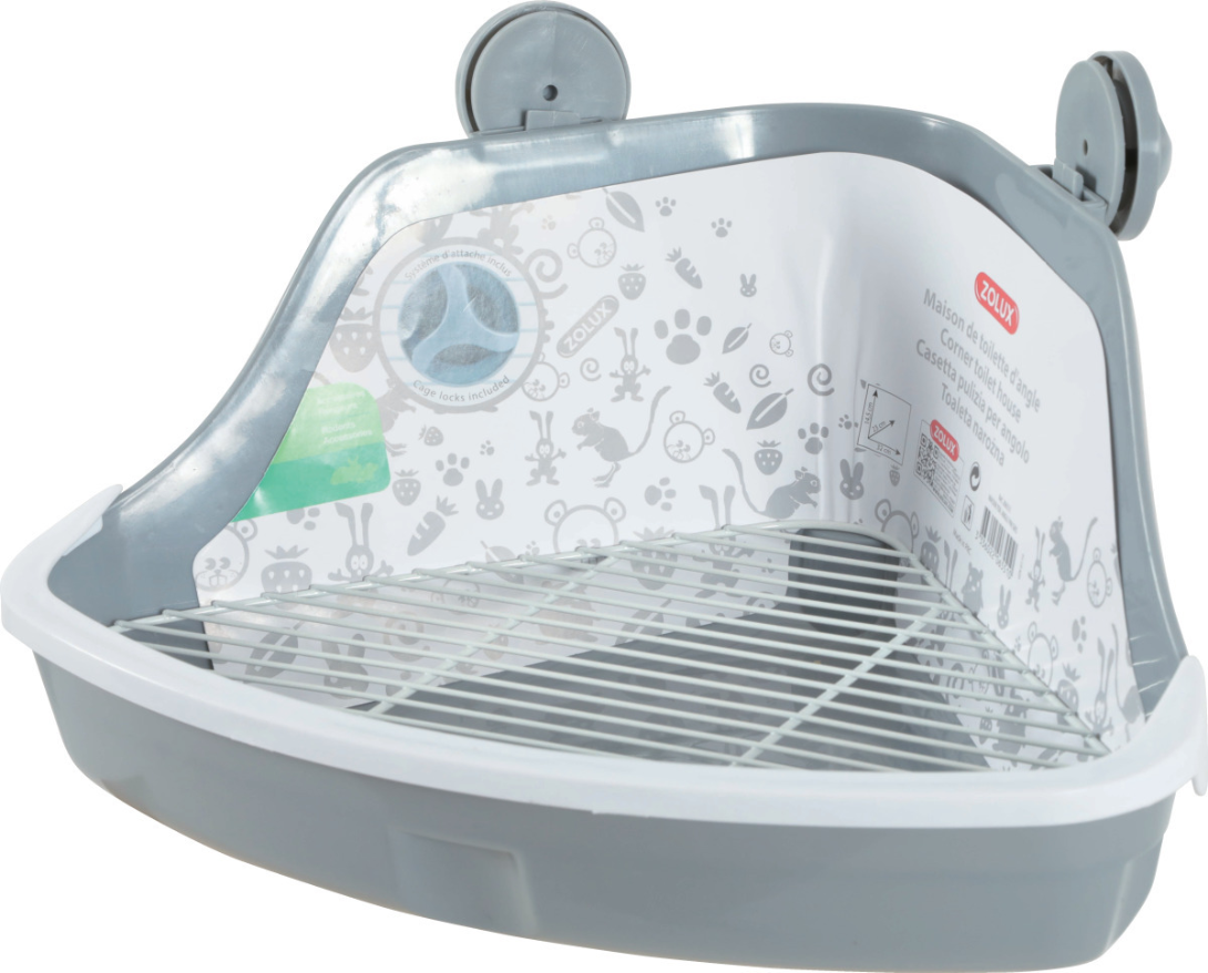 Maison de toilettes d'angle pour rongeurs 32x25 cm