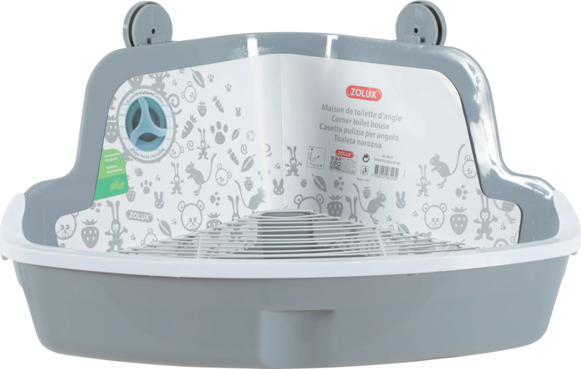 Maison de toilettes d'angle pour rongeurs 41.5x31 cm