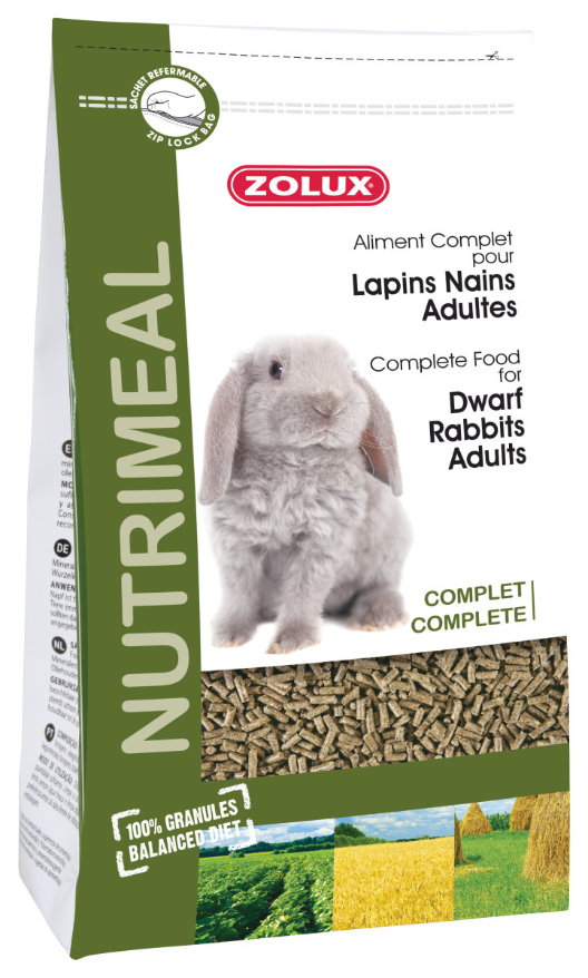 Granulés complets pour lapins nains adultes Nutrimeal 2.5 kg
