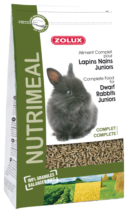 Granulés complets pour lapins nains junior Nutrimeal 2.5 kg