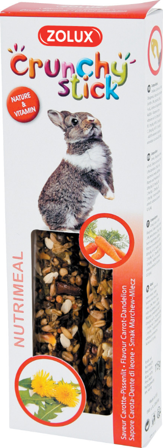 Crunchy sticks pour lapins saveur carottes et pissenlit