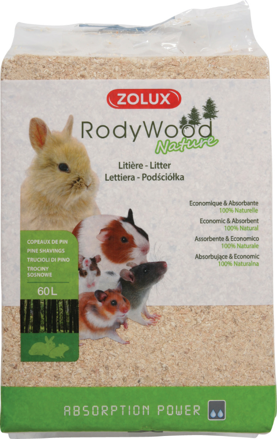 Litière naturelle Rodywood 60 litres