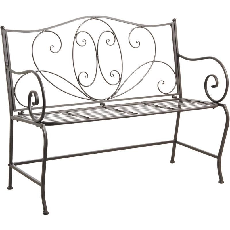 Banc de jardin en métal vieilli