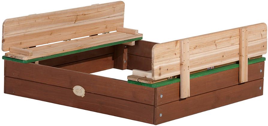 Bac à sable en hemlock avec bancs et couvercle Ella 100 x 95 cm