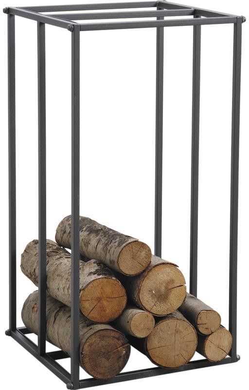 Rack à bûches vertical en métal gris