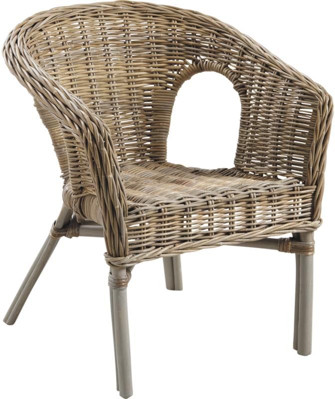 Fauteuil en poelet gris Véranda