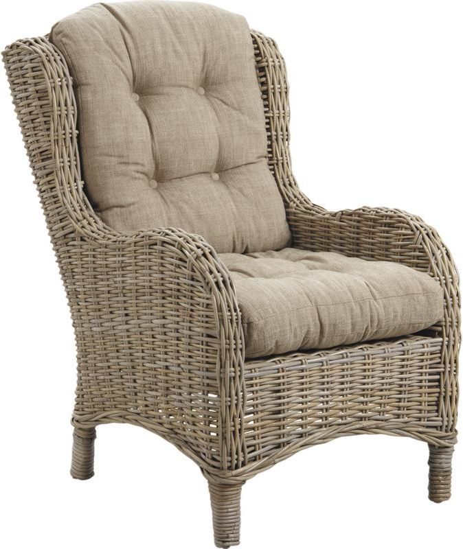 Fauteuil Connivence en poelet gris avec coussins