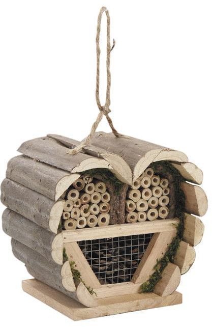 Maison à insectes coeur en bois