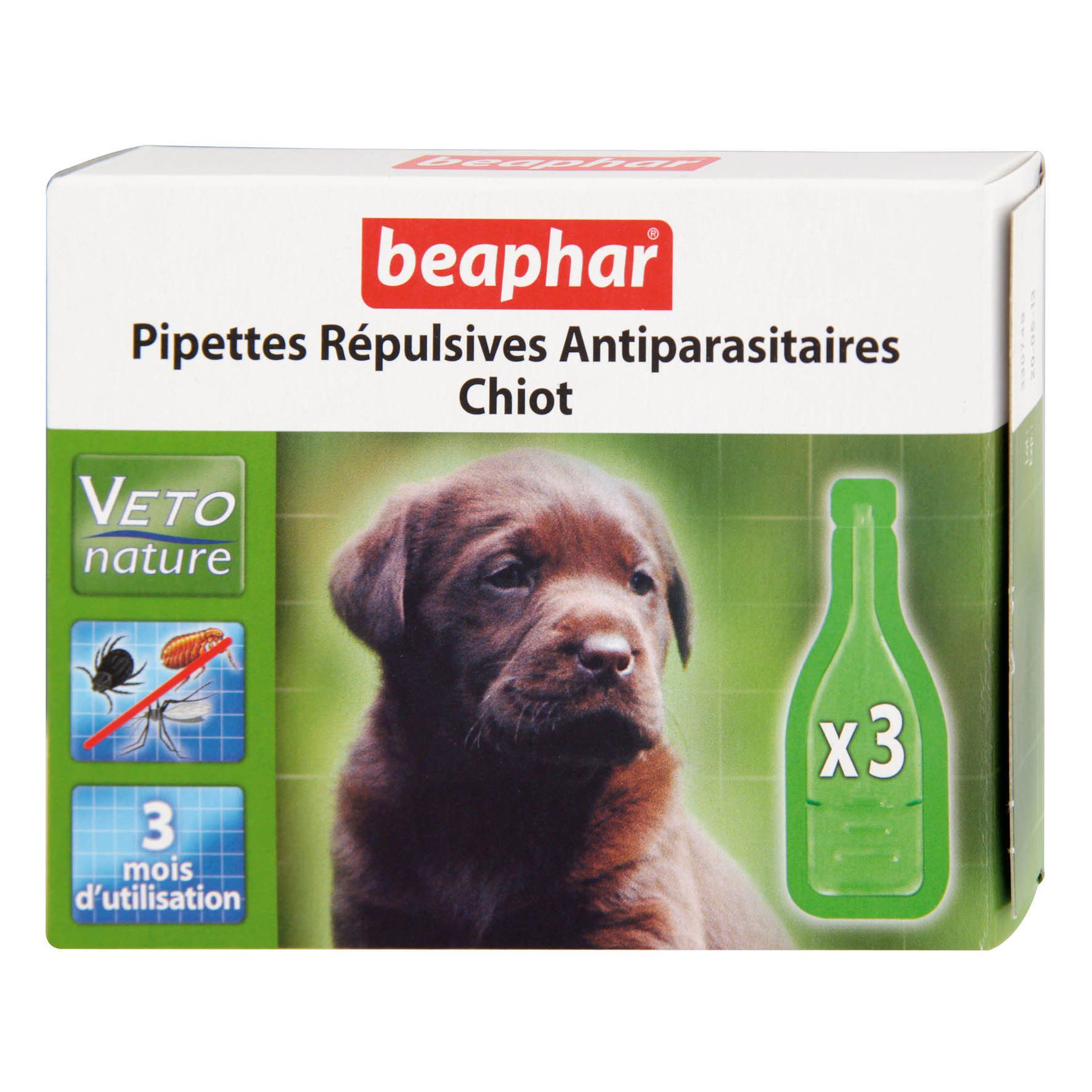 Pipettes répulsives antiparasitaires chiot (Lot de 2)