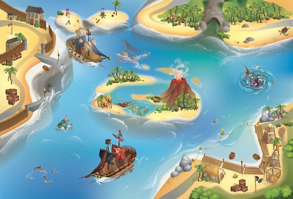 Tapis de jeu intérieur Pirate 150x100cm