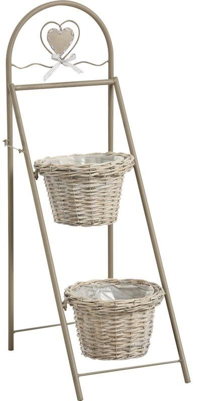 Support métal + 2 pots en éclisse