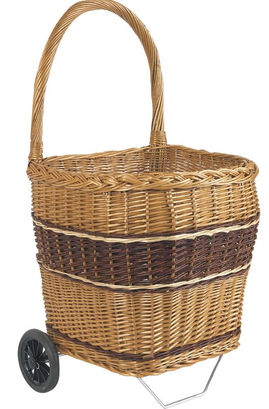 Chariot à bûches en osier