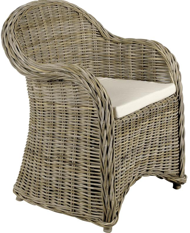 Fauteuil gris en poelet Arthur