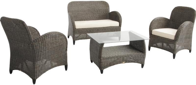 Salon en rotin gris Oprah